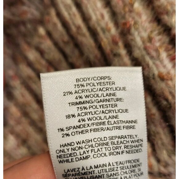 NWOT Express Heathered Pink Tan Boxy Oversized Cableknit Sweater Sz XL - Picture 6 of 7